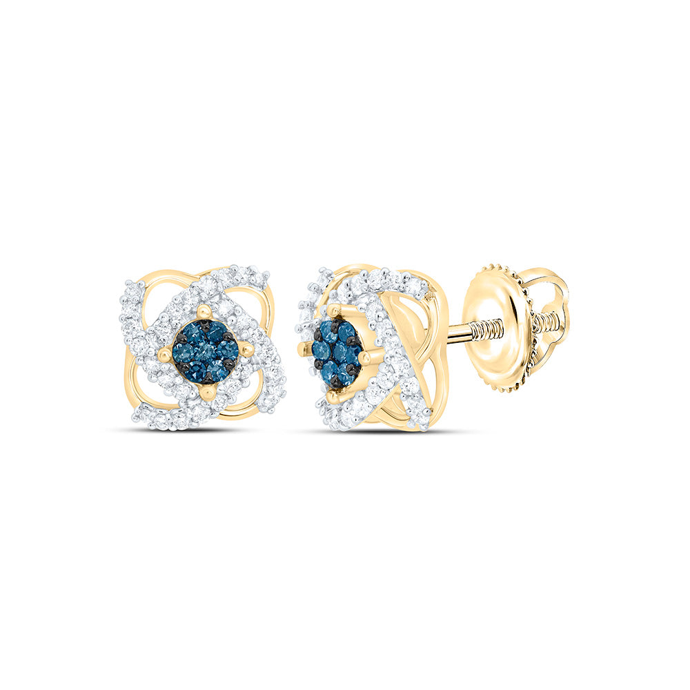 1/4CTW-NAT DIA CN BLUE DIAMOND EARRING Daisy Joyeria