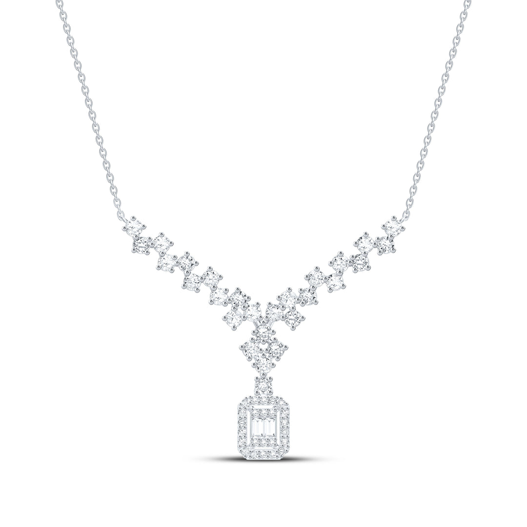 3/4CTW-NAT DIA ANA M FASHION EMERALD NECKLACE (18 INCH) Daisy Joyeria