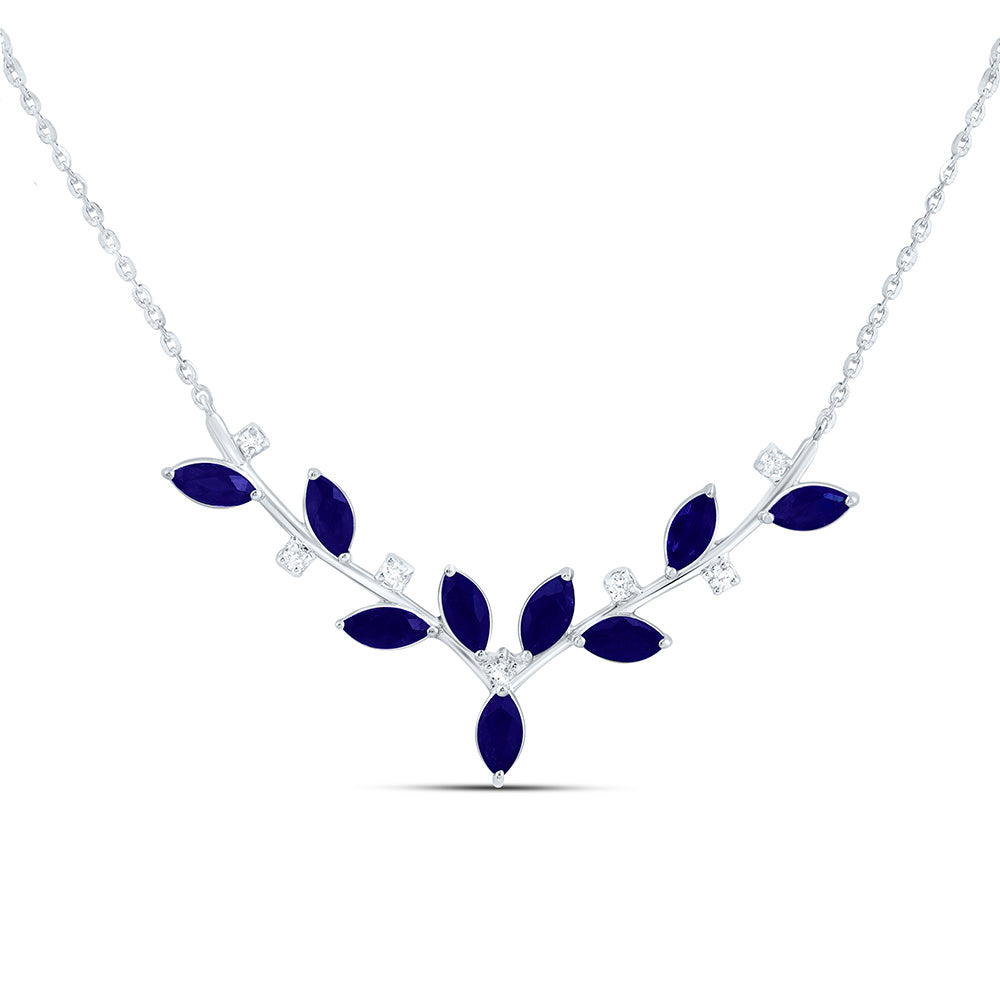 1/20CTW-NAT DIA ANA M 1CT-MQ-BS NAT GEM MARQUISE NECKLACE (18 INCH) Daisy Joyeria