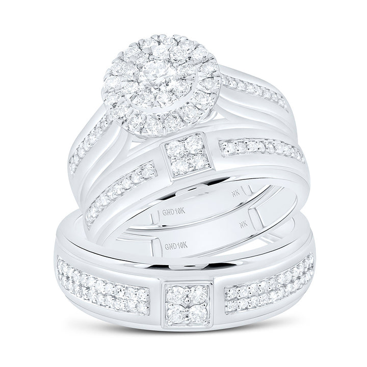 1CTW-NAT DIA NK ROUND TRIO SET Daisy Joyeria