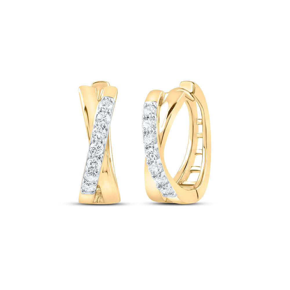 1/6CTW-NAT DIA ANA M ELITE FASHION HOOPS EARRING Daisy Joyeria