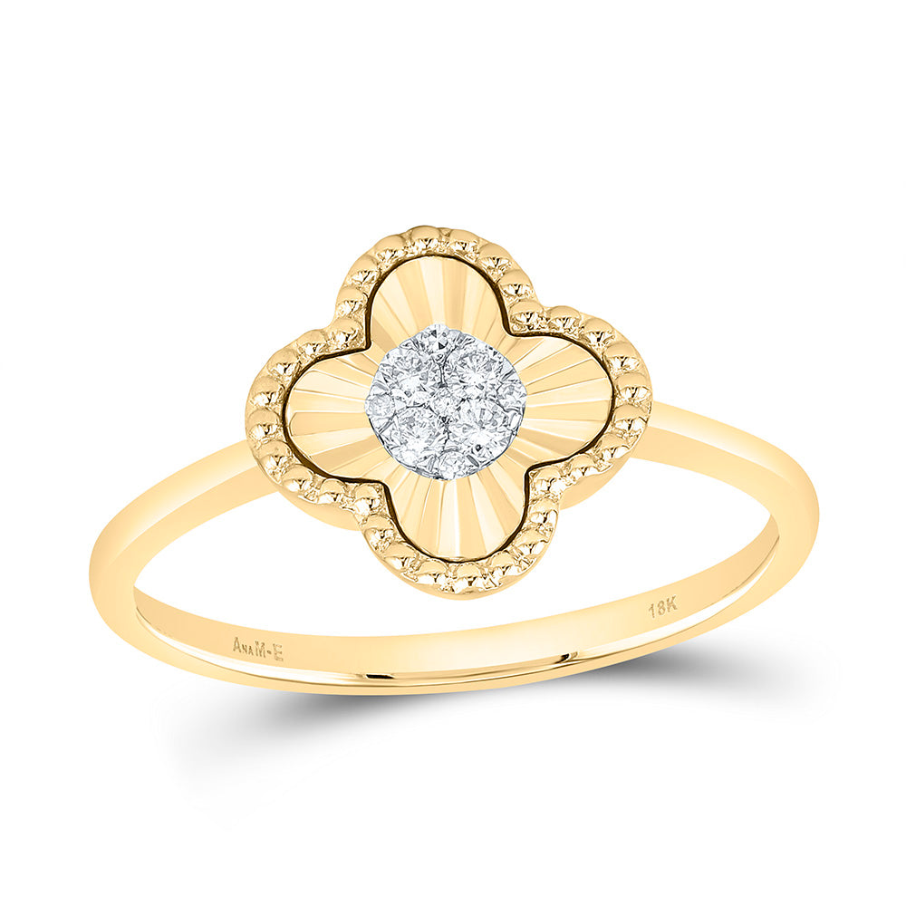 1/10CTW-NAT DIA ANA M ELITE FASHION CLOVER LADIES RING Daisy Joyeria