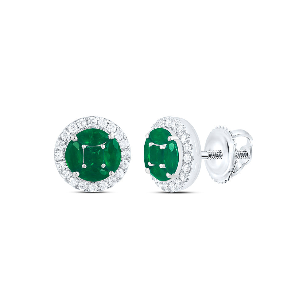 1/4CTW-NAT DIA CN 5/8CT-MQ-EM, 1/6CT-PR-EM NAT GEM EARRING Daisy Joyeria