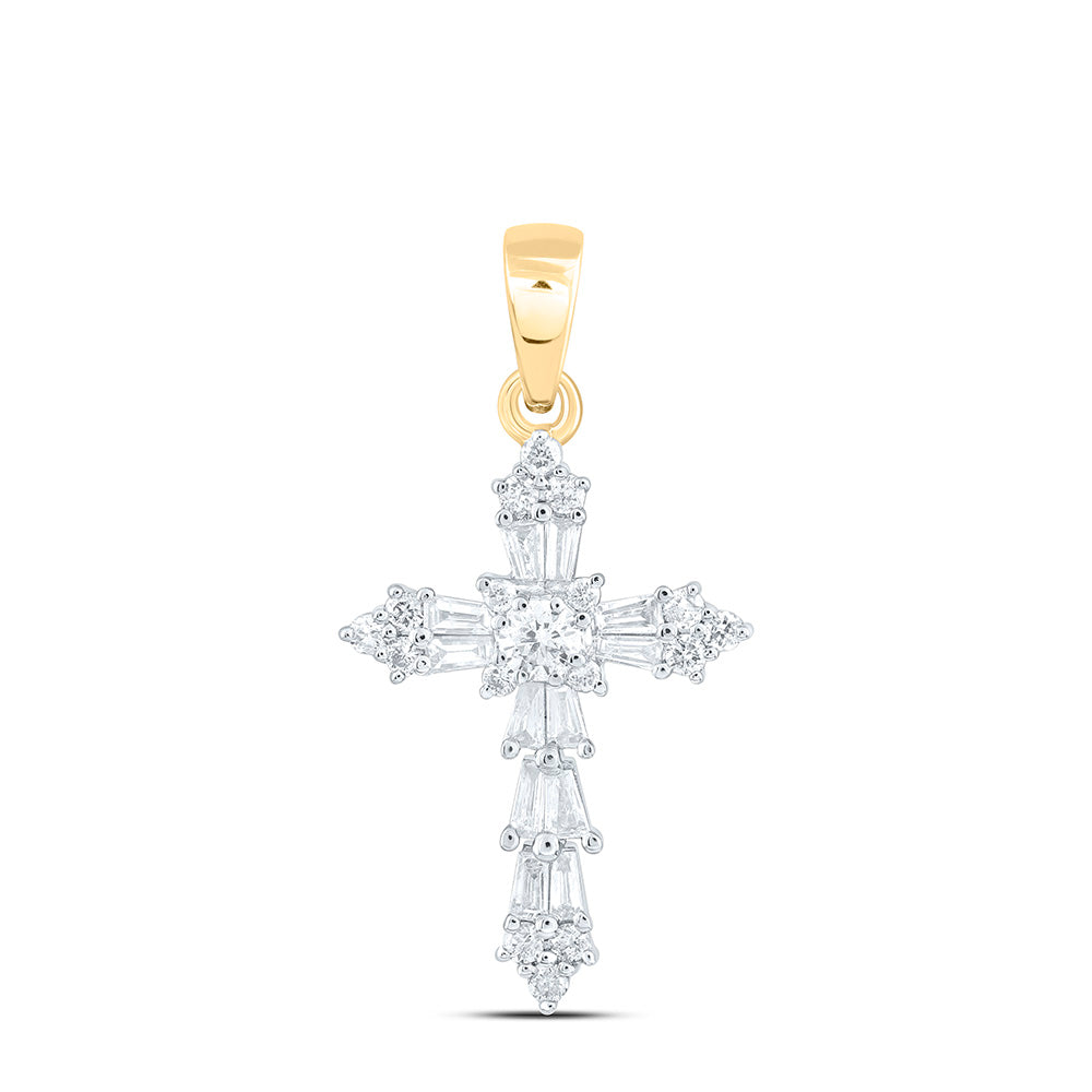 1/4CTW-NAT DIA CN FASHION CROSS PENDANT Daisy Joyeria
