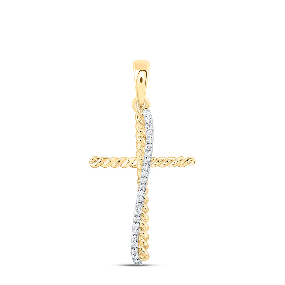 1/8CTW-NAT DIA CN FASHION CROSS PENDANT Daisy Joyeria