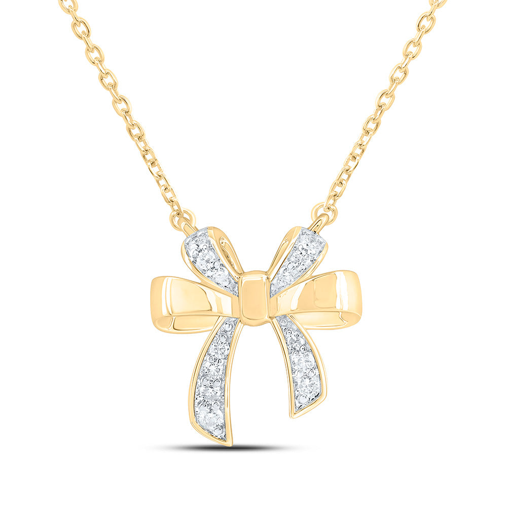 1/6CTW-NAT DIA CN FASHION BOW NECKLACE (18 INCH) Daisy Joyeria