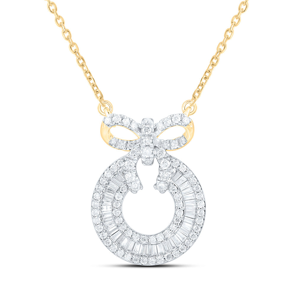 3/4CTW-NAT DIA CN FASHION BOW NECKLACE (18 INCH) Daisy Joyeria