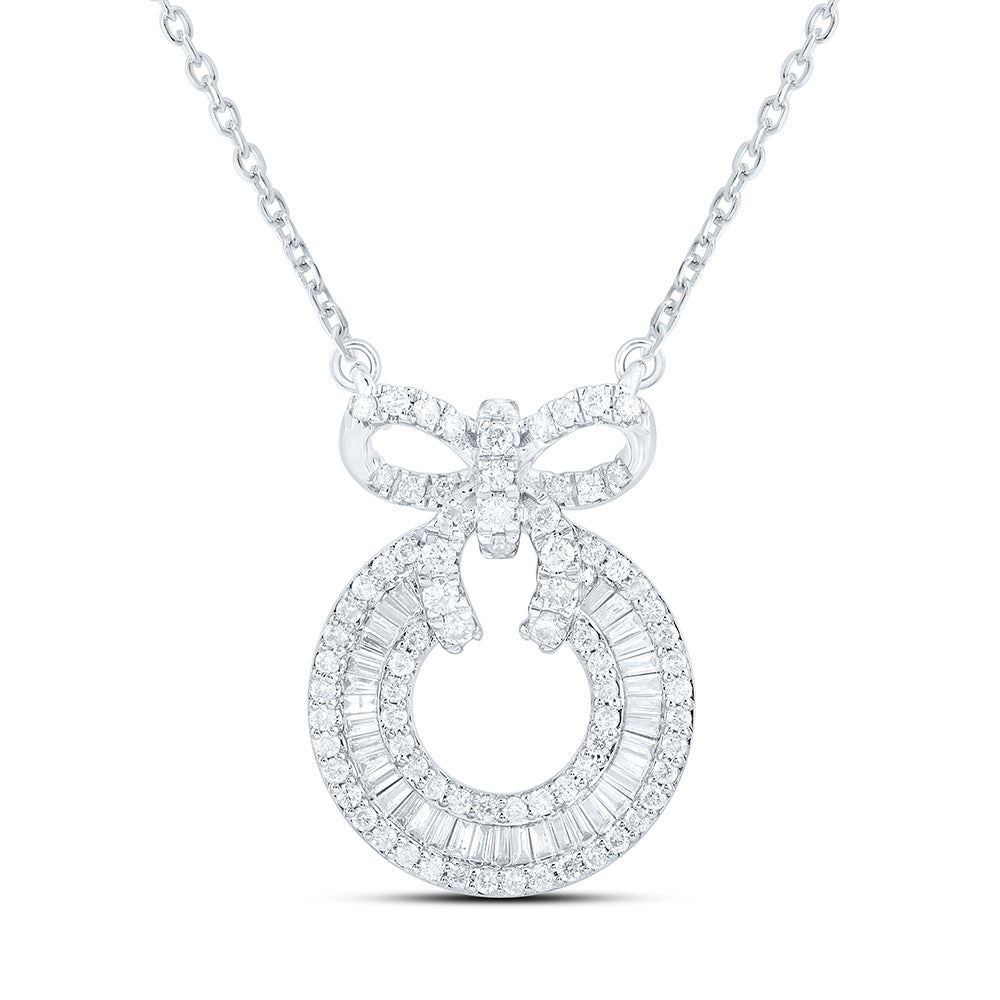 3/4CTW-NAT DIA CN FASHION BOW NECKLACE (18 INCH) Daisy Joyeria