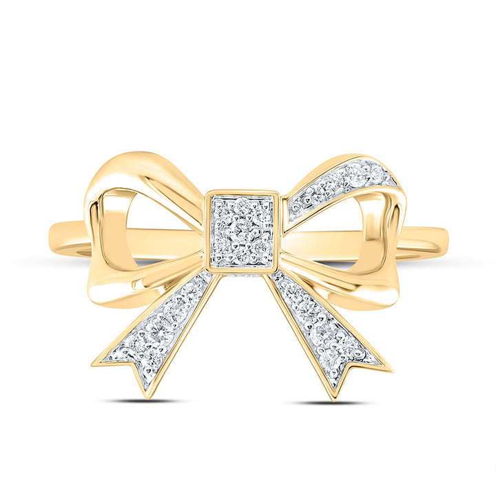 1/8CTW-NAT DIA CN FASHION BOW RING Daisy Joyeria