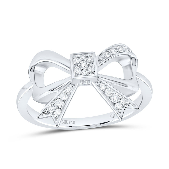 1/8CTW-NAT DIA CN FASHION BOW RING Daisy Joyeria
