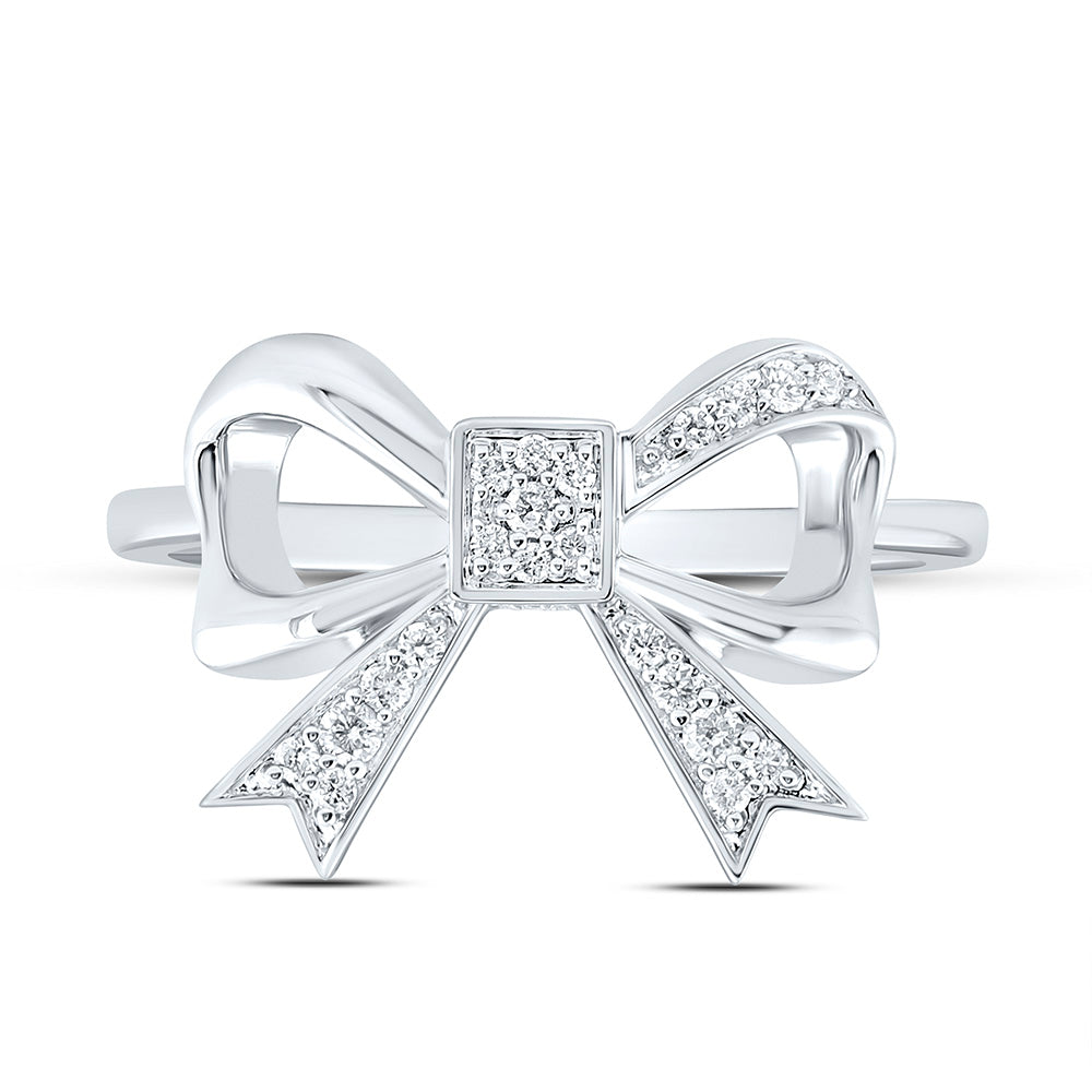 1/8CTW-NAT DIA CN FASHION BOW RING Daisy Joyeria
