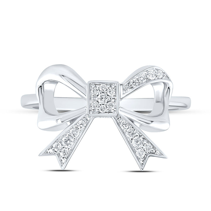 1/8CTW-NAT DIA CN FASHION BOW RING Daisy Joyeria