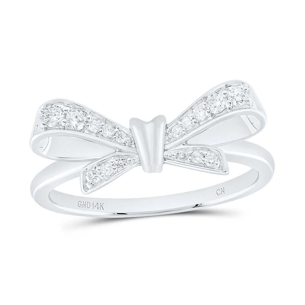 1/6CTW-NAT DIA CN FASHION BOW RING Daisy Joyeria