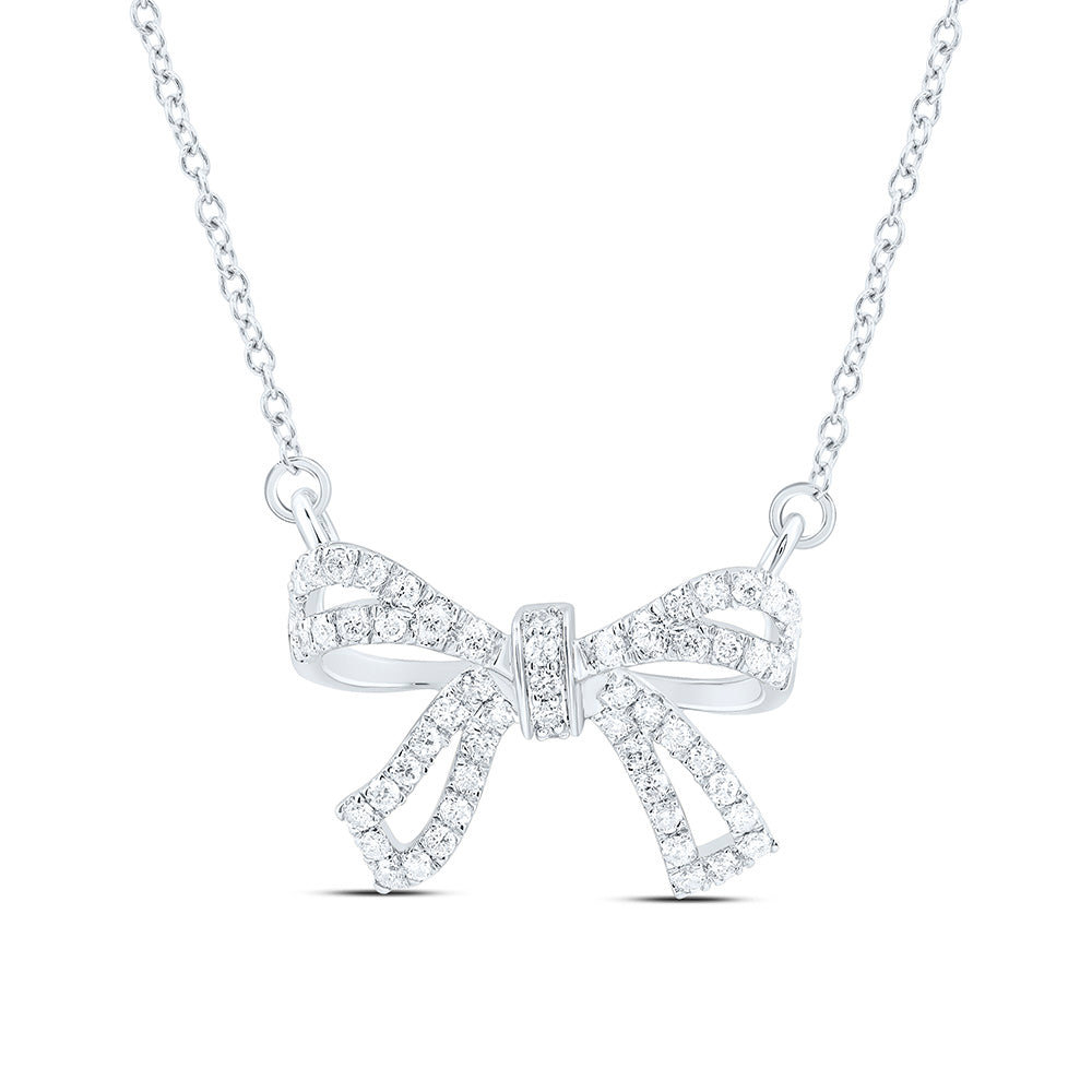 1/3CTW-NAT DIA CN FASHION BOW NECKLACE (18 INCH) Daisy Joyeria