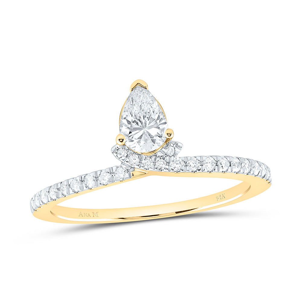 5/8CTW-NAT DIA ANA M 1/2CT-CPS FASHION PEAR RING Daisy Joyeria