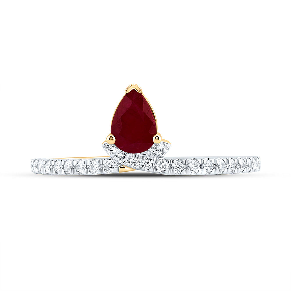 1/6CTW-NAT DIA ANA M 6X4MM-PS-RU NAT GEM PEAR RING Daisy Joyeria