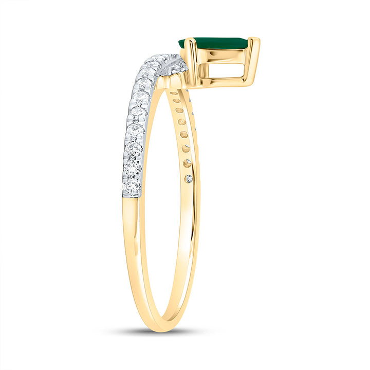 1/6CTW-NAT DIA ANA M 6X4MM PS-EM NAT GEM PEAR RING Daisy Joyeria