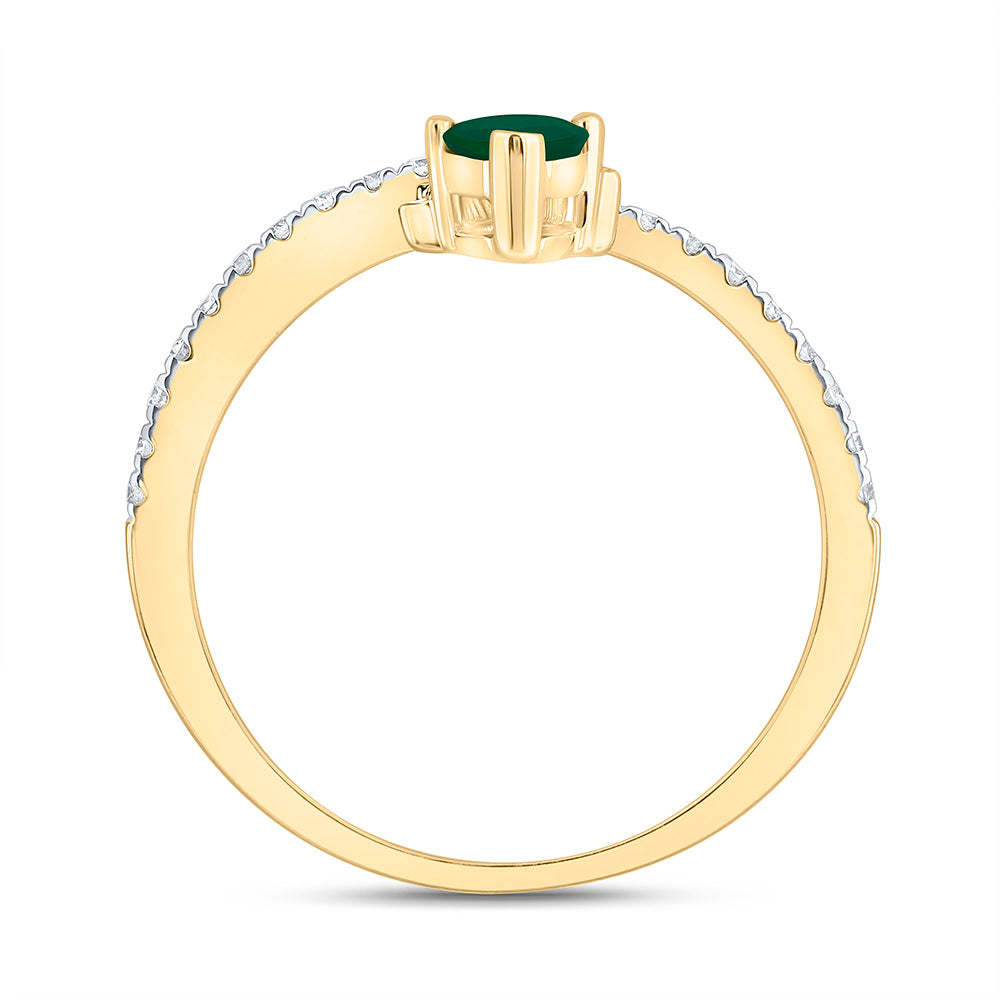 1/6CTW-NAT DIA ANA M 6X4MM PS-EM NAT GEM PEAR RING Daisy Joyeria