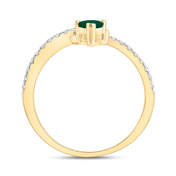 1/6CTW-NAT DIA ANA M 6X4MM PS-EM NAT GEM PEAR RING Daisy Joyeria