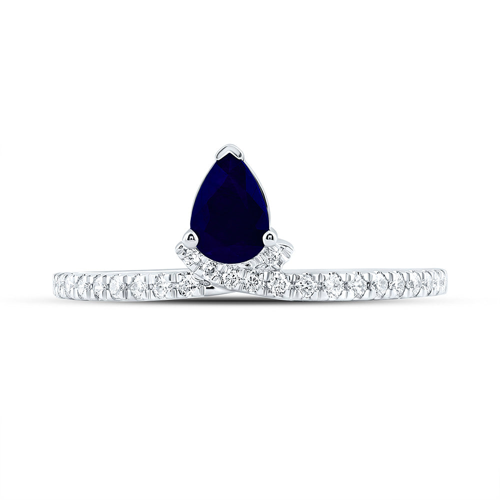 1/6CTW-NAT DIA ANA M 6X4MM-PS-BS NAT GEM PEAR RING Daisy Joyeria