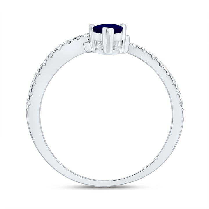 1/6CTW-NAT DIA ANA M 6X4MM-PS-BS NAT GEM PEAR RING Daisy Joyeria