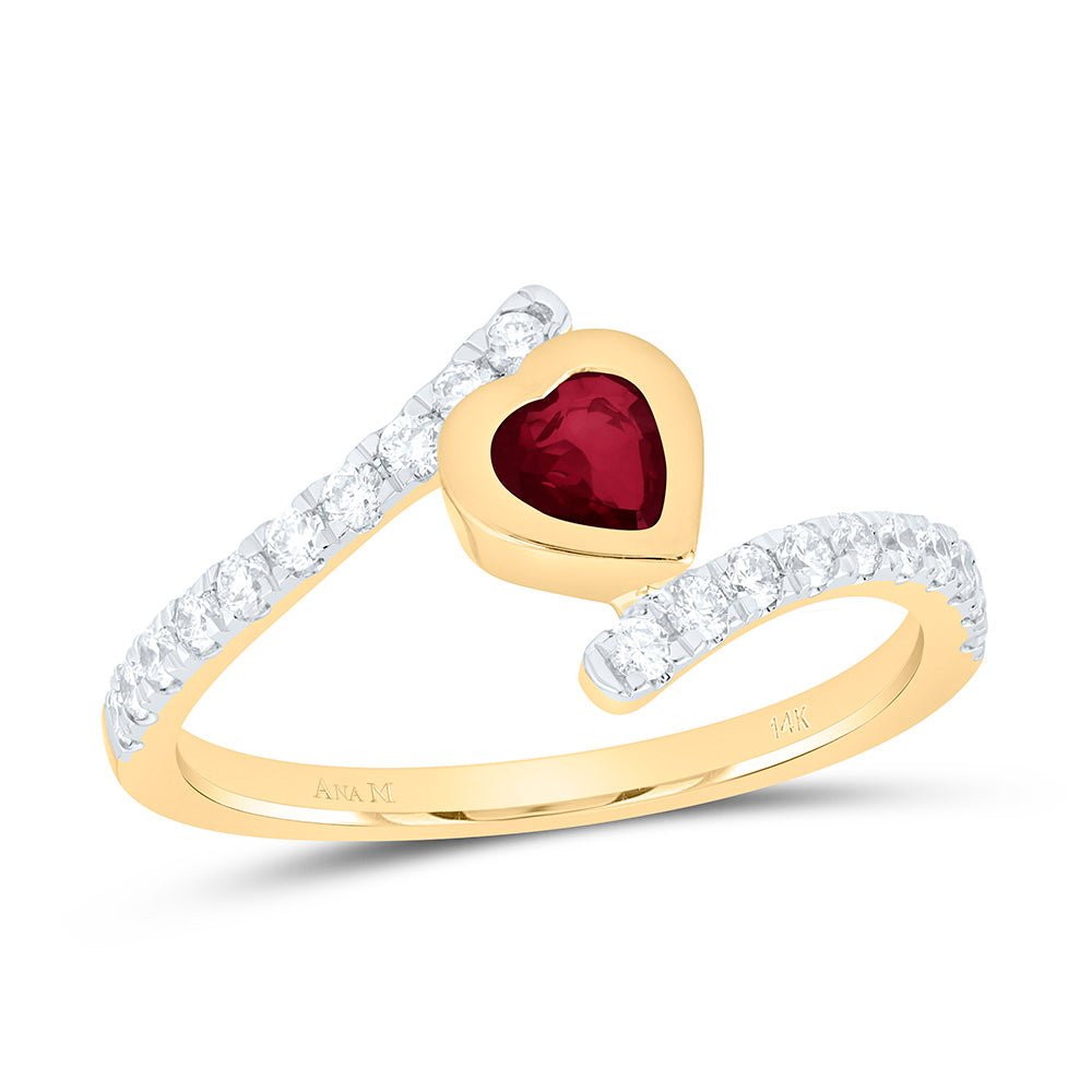 1/3CTW-NAT DIA ANA M 5MM-HT-RU NAT GEM HEART RING Daisy Joyeria