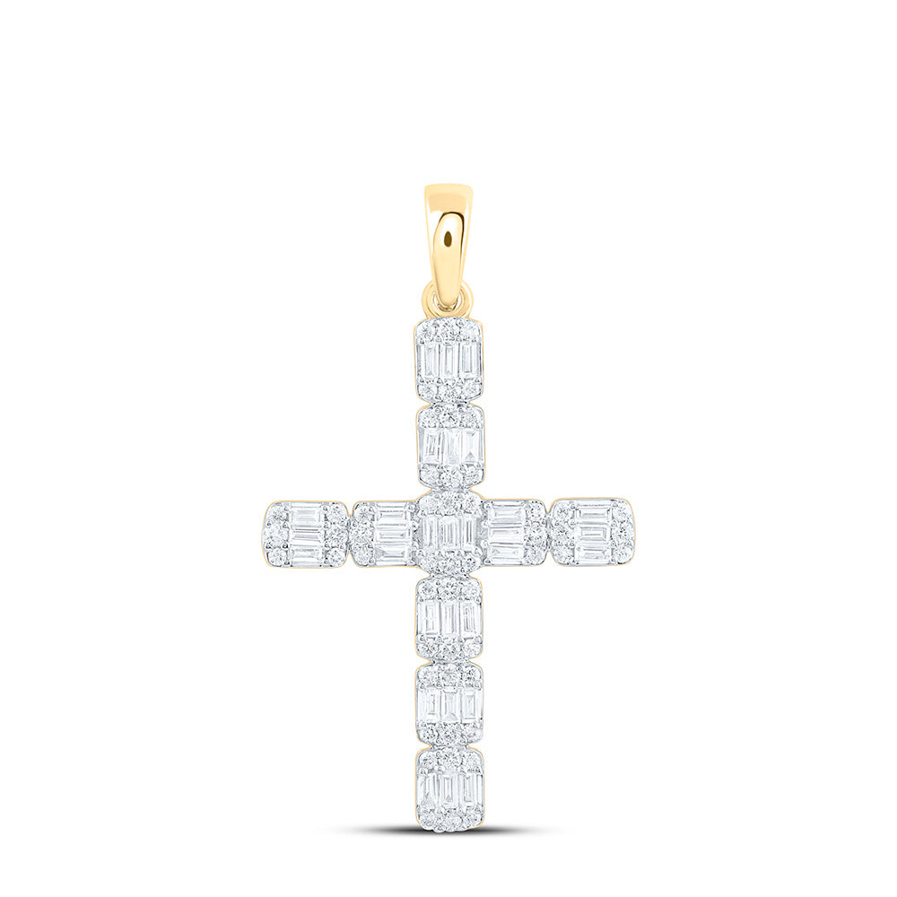 3/4CTW-NAT DIA CN FASHION CROSS PENDANT Daisy Joyeria