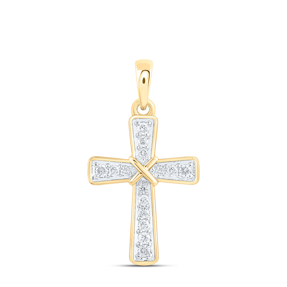 1/6CTW-NAT DIA CN FASHION CROSS PENDANT Daisy Joyeria