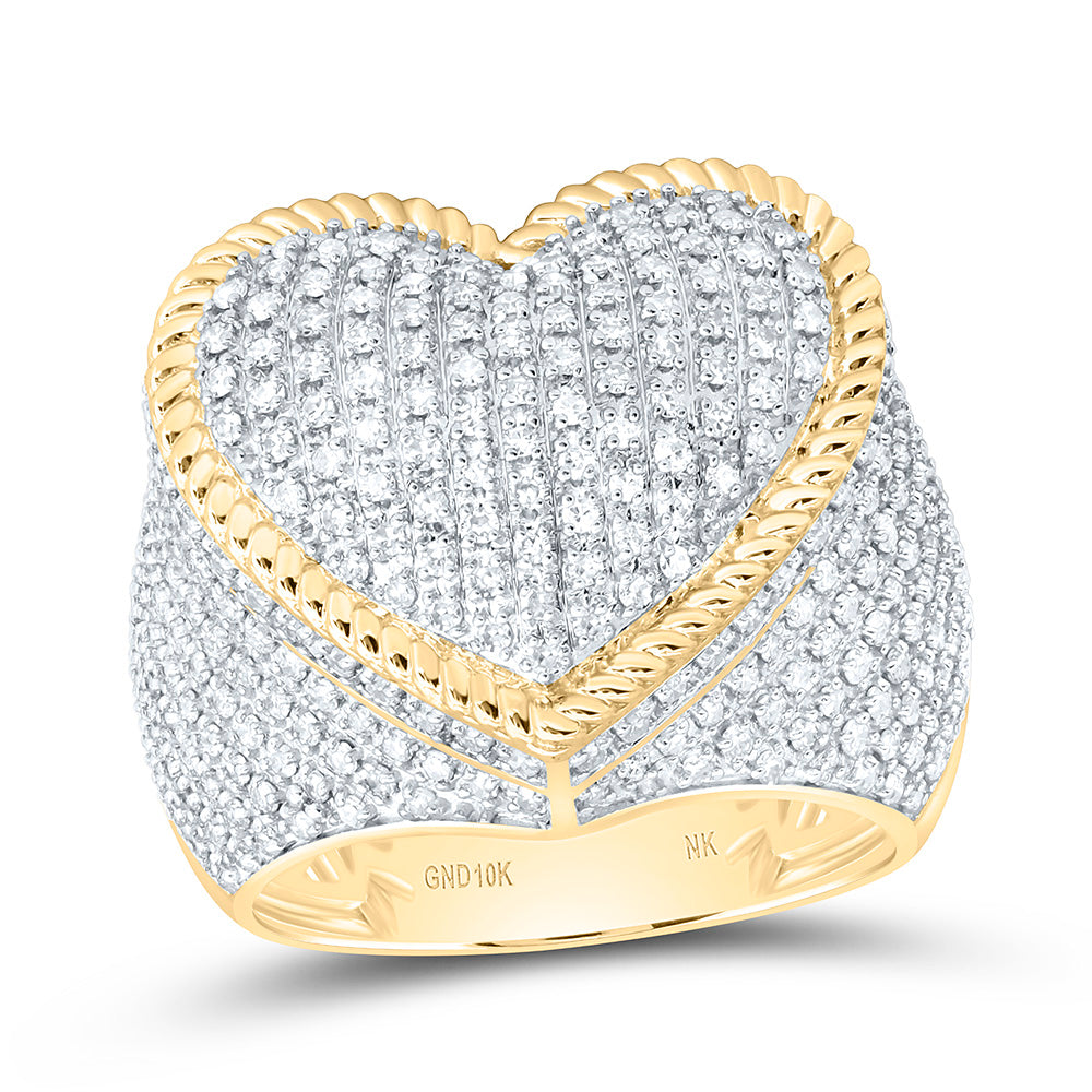 1 1/3CTW-NAT DIA NK FASHION HEART RING Daisy Joyeria