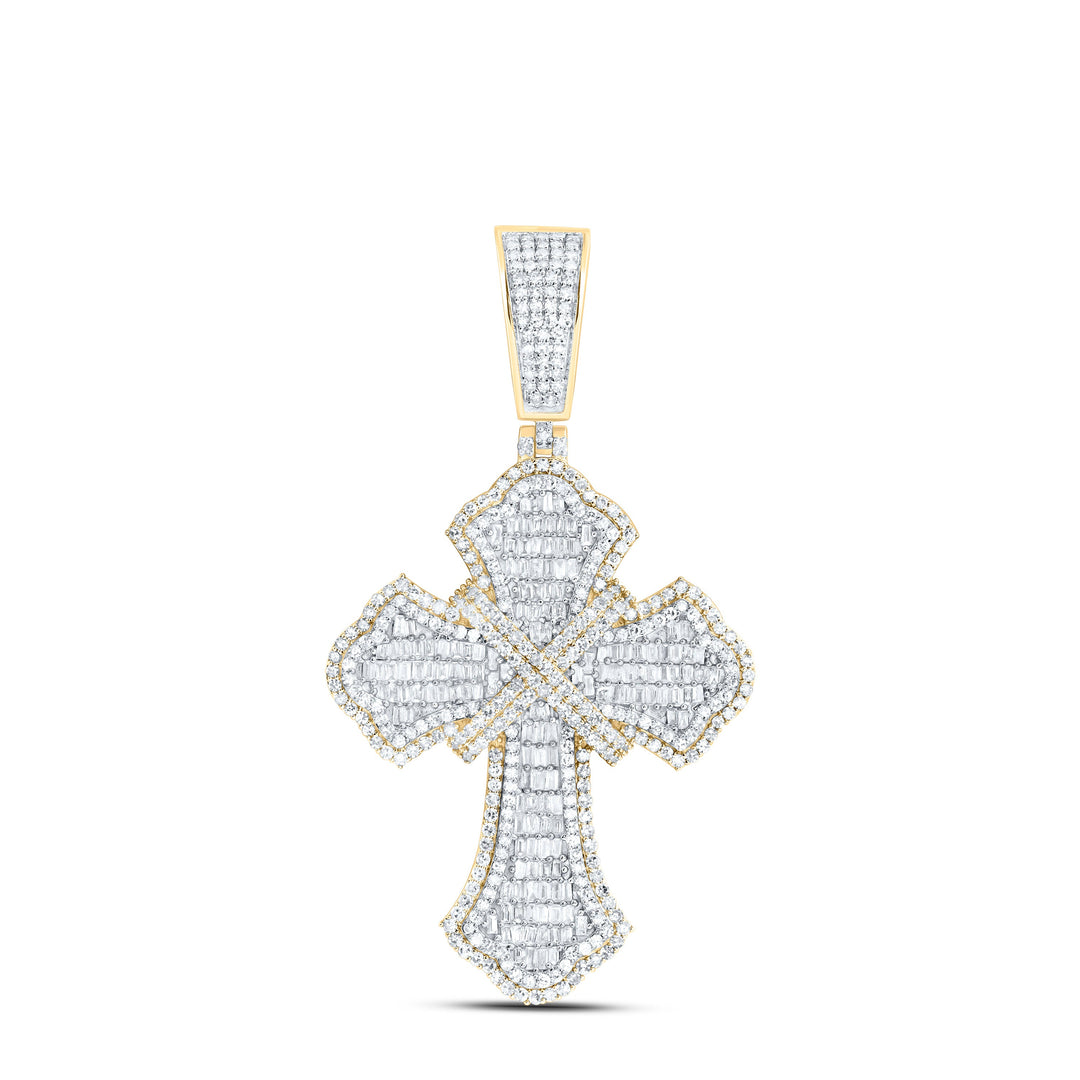 2 1/3CTW-NAT DIA NK CROSS MENS CHARM Daisy Joyeria