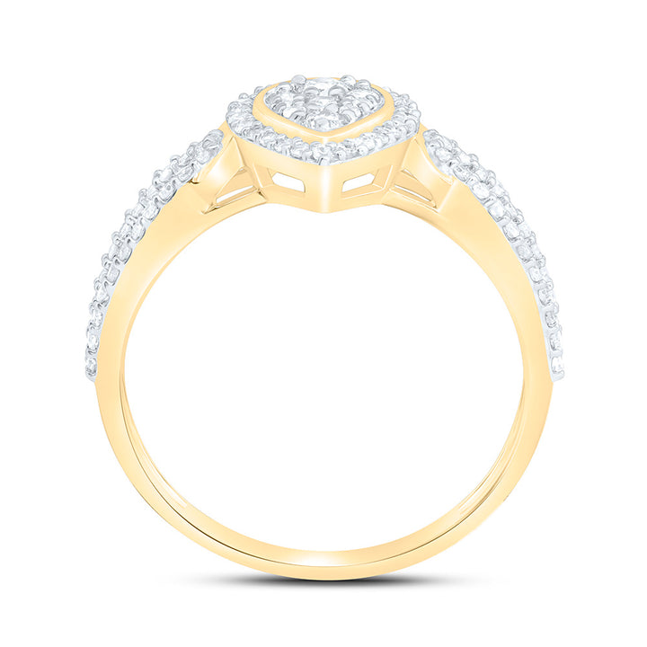 3/8CTW-NAT DIA NK FASHION PEAR RING Daisy Joyeria