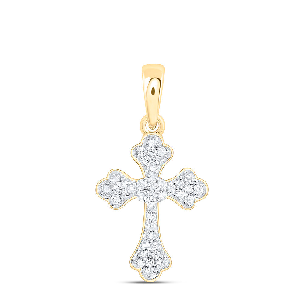 1/8CTW-NAT DIA NK FASHION CROSS PENDANT Daisy Joyeria