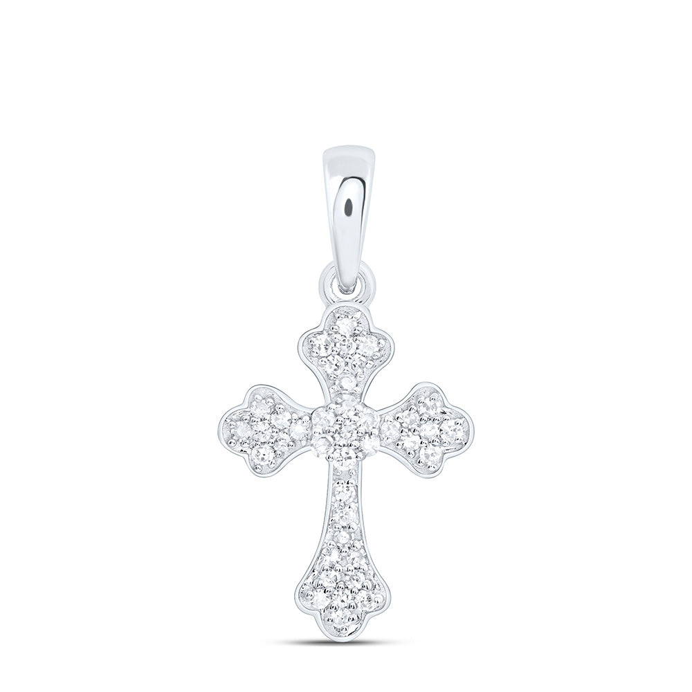 1/8CTW-NAT DIA NK FASHION CROSS PENDANT Daisy Joyeria