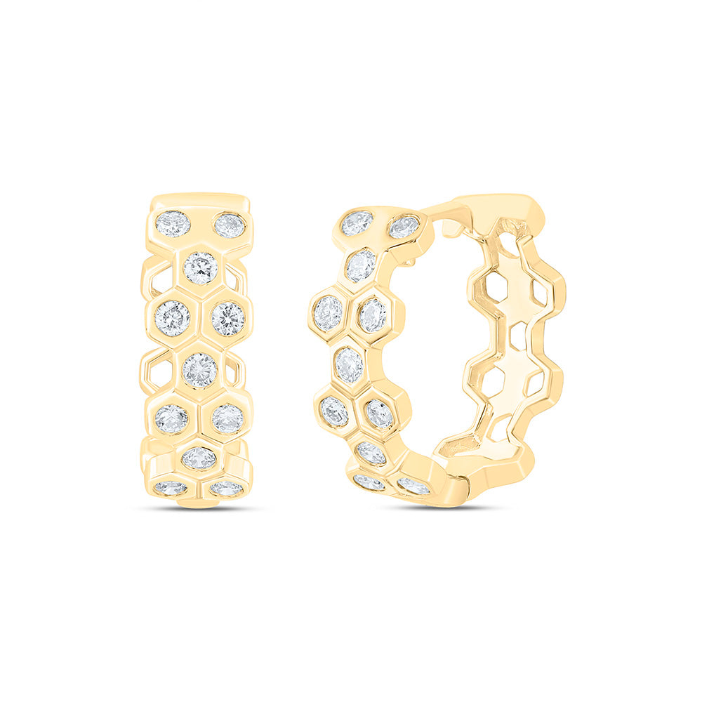 1/3CTW-NAT DIA NK FASHION HOOP HUGGIES EARRING Daisy Joyeria