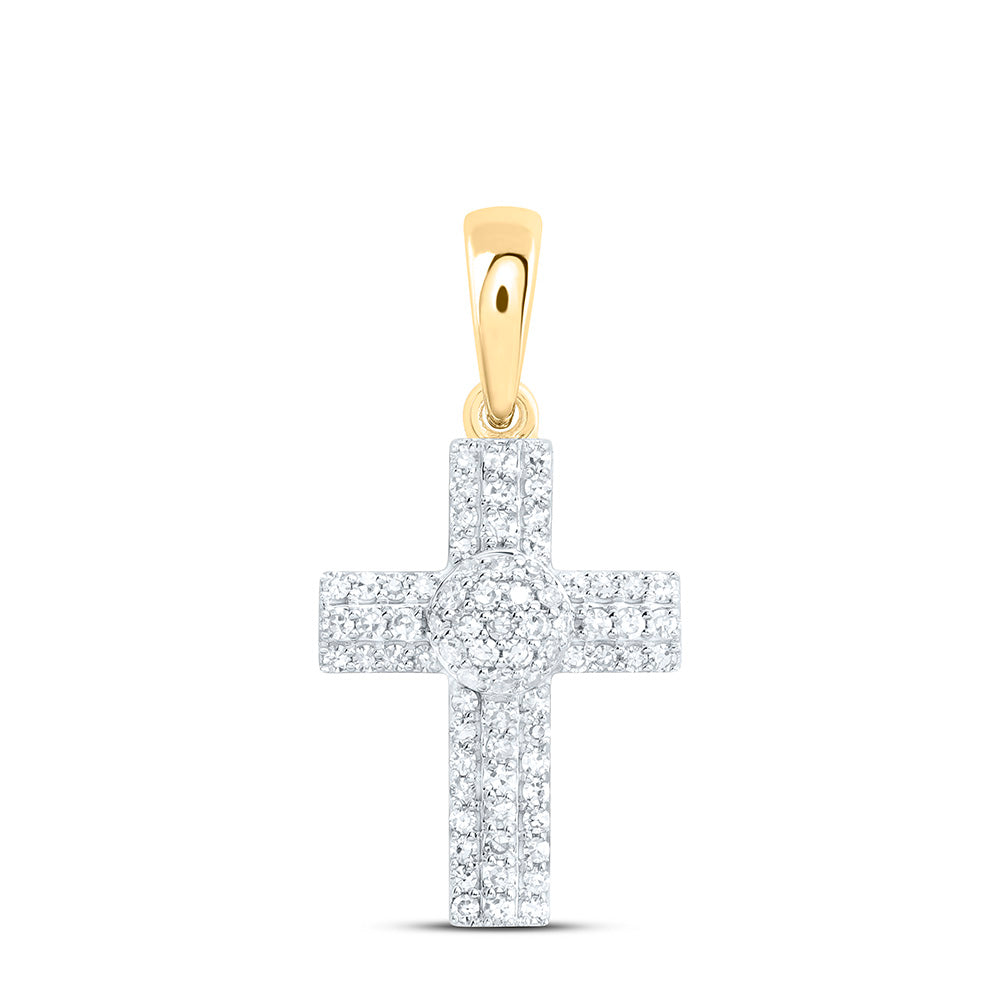 1/4CTW-NAT DIA NK FASHION CROSS PENDANT Daisy Joyeria