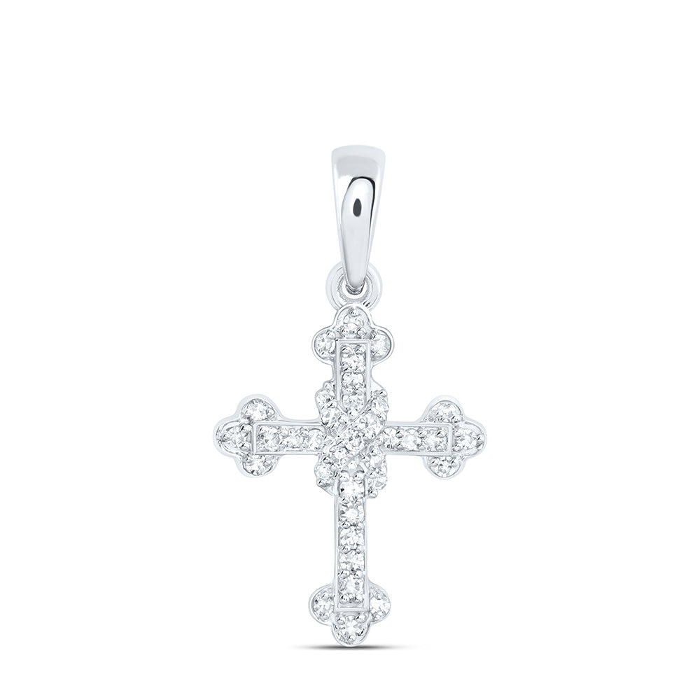 1/10CTW-NAT DIA NK FASHION CROSS PENDANT Daisy Joyeria