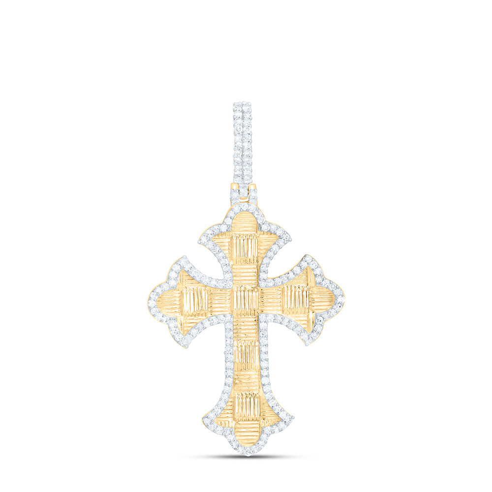 1/2CTW-NAT DIA NK CROSS MENS CHARM Daisy Joyeria