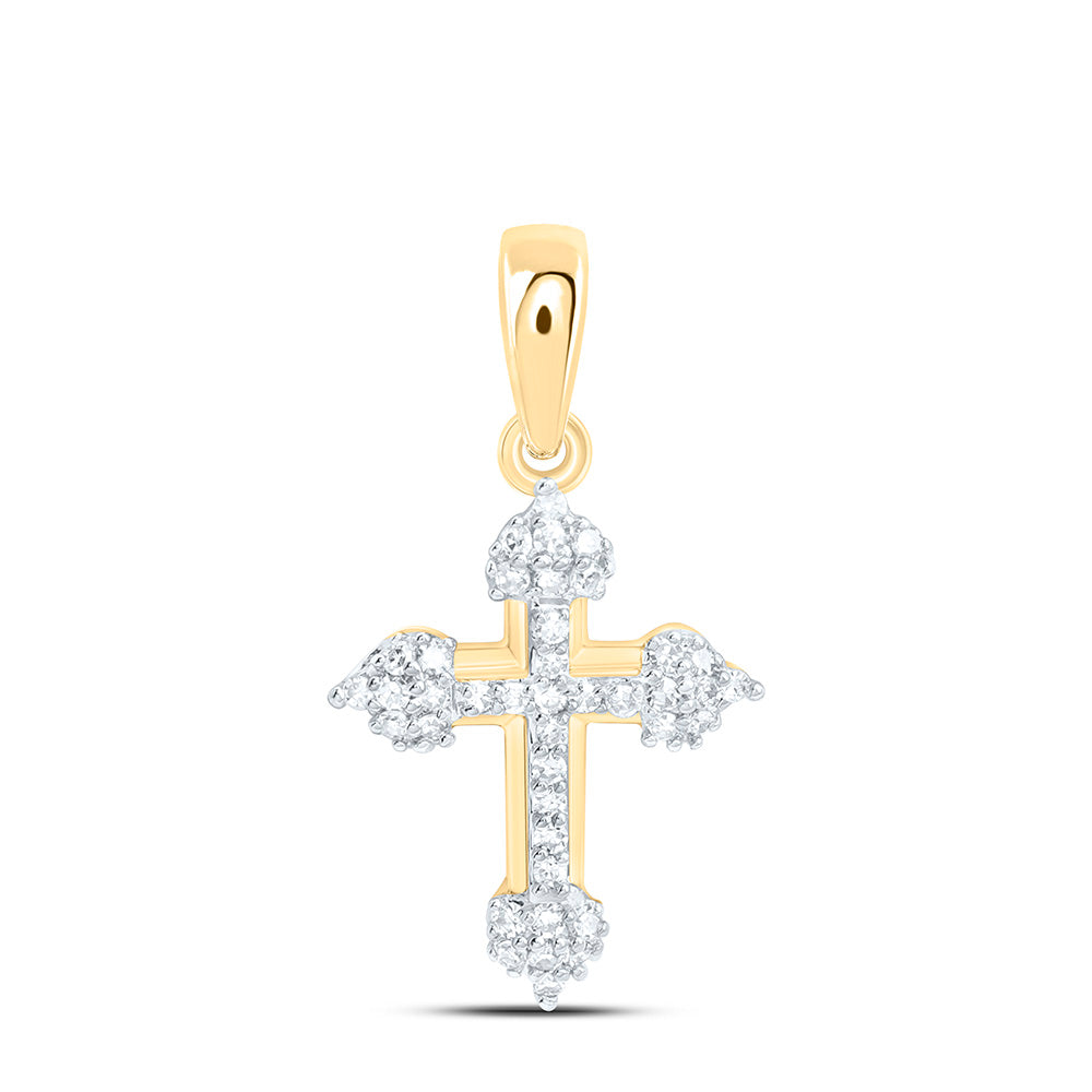 1/8CTW-NAT DIA NK FASHION CROSS PENDANT Daisy Joyeria