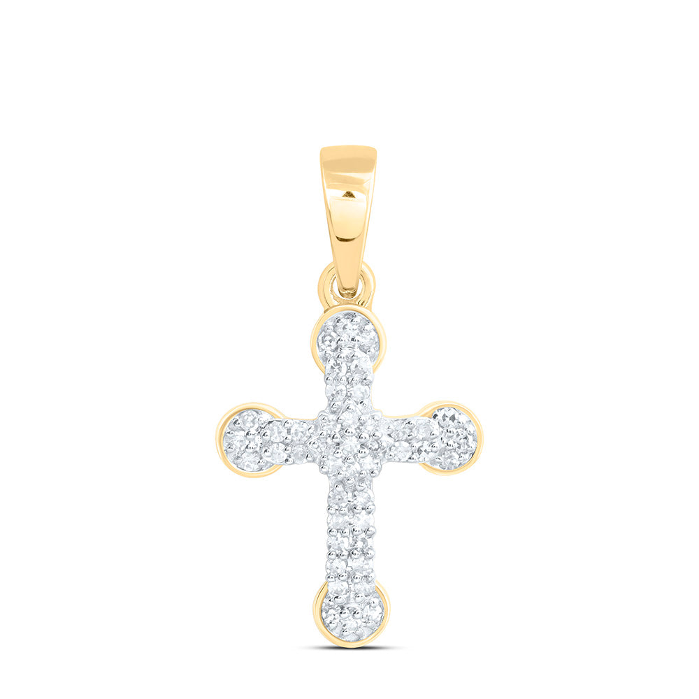 1/10CTW-NAT DIA NK FASHION CROSS PENDANT Daisy Joyeria