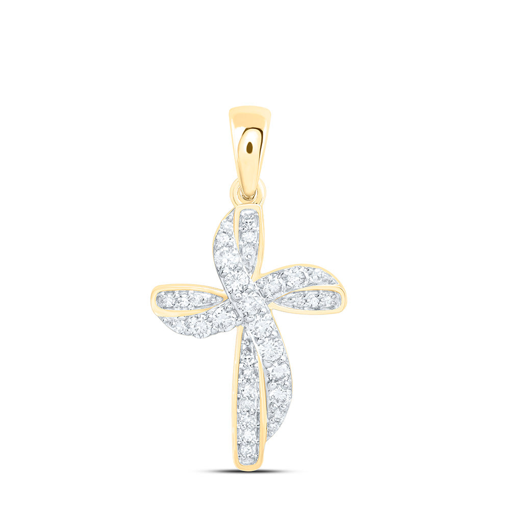 1/4CTW-NAT DIA NK FASHION CROSS PENDANT Daisy Joyeria