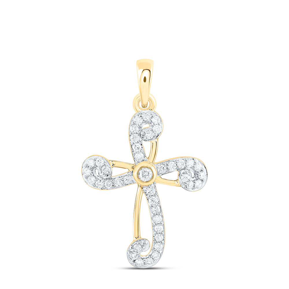 1/5CTW-NAT DIA CN FASHION CROSS PENDANT Daisy Joyeria