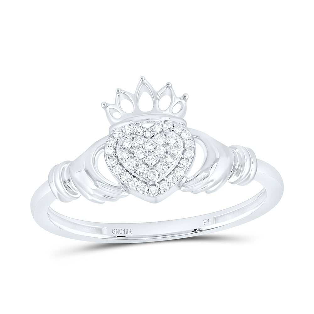 1/10CTW-NAT DIA P1 GIFT CROWN HEART RING Daisy Joyeria