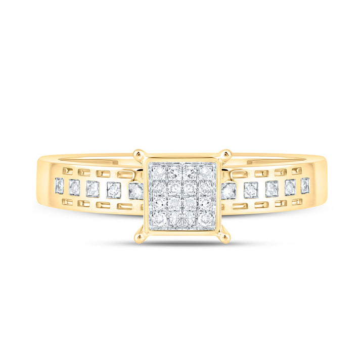1/10CTW-NAT DIA P1 GIFT SQUARE RING Daisy Joyeria
