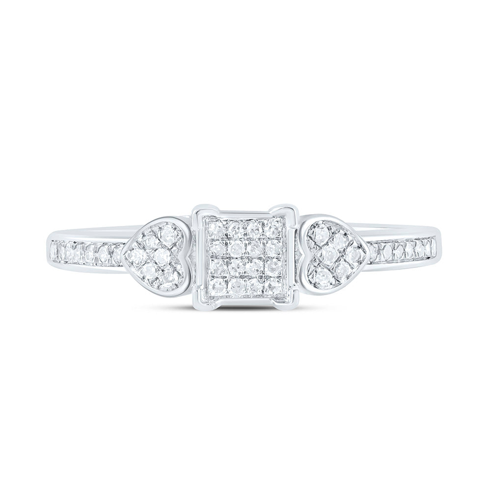 1/6CTW-NAT DIA P1 GIFT HEART SQUARE RING Daisy Joyeria