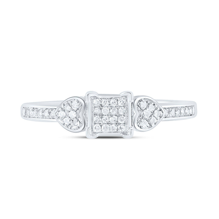 1/6CTW-NAT DIA P1 GIFT HEART SQUARE RING Daisy Joyeria