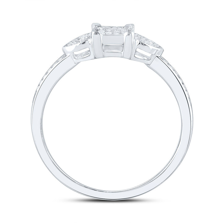 1/6CTW-NAT DIA P1 GIFT HEART SQUARE RING Daisy Joyeria