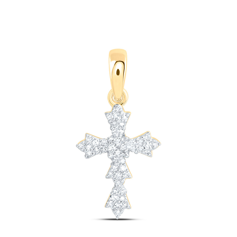 1/8CTW-NAT DIA NK FASHION CROSS PENDANT Daisy Joyeria