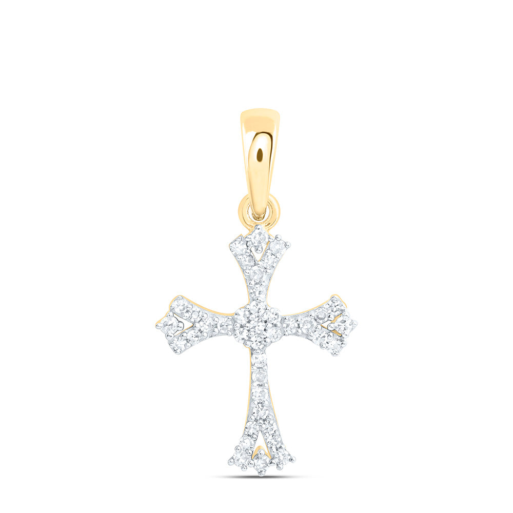 1/8CTW-NAT DIA NK FASHION CROSS PENDANT Daisy Joyeria