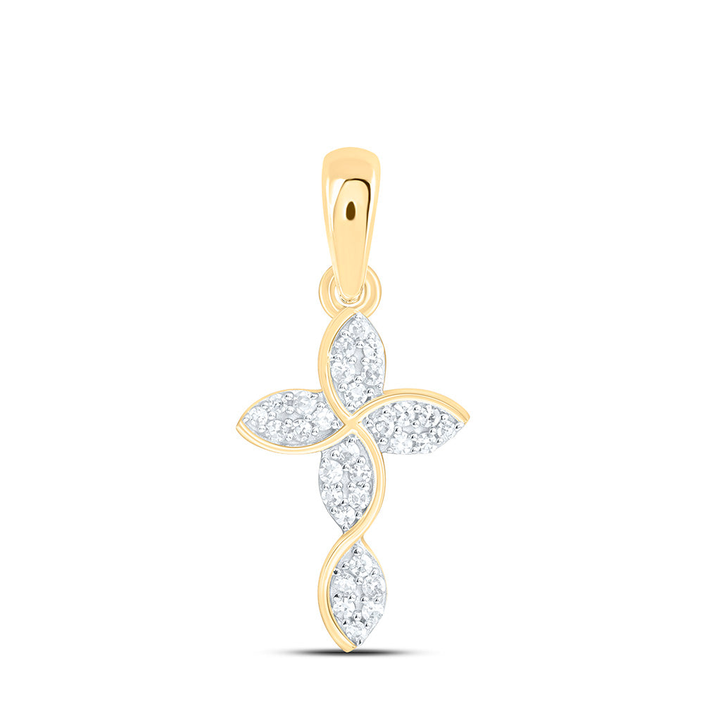 1/10CTW-NAT DIA NK FASHION CROSS PENDANT Daisy Joyeria