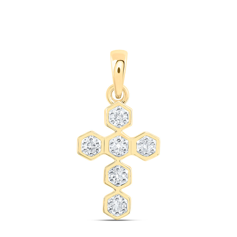 1/6CTW-NAT DIA CN FASHION CROSS PENDANT Daisy Joyeria